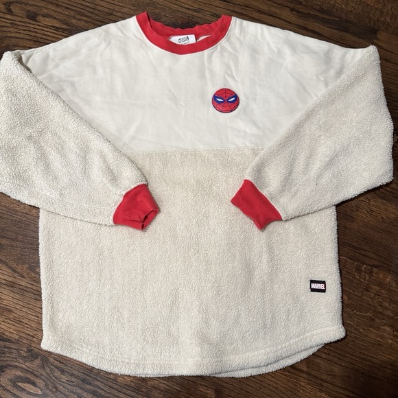 Disney Marvel Spider-Man Sherpa Spirit Jersey Pullover Medium M Sweatshirt - Picture 3 of 6